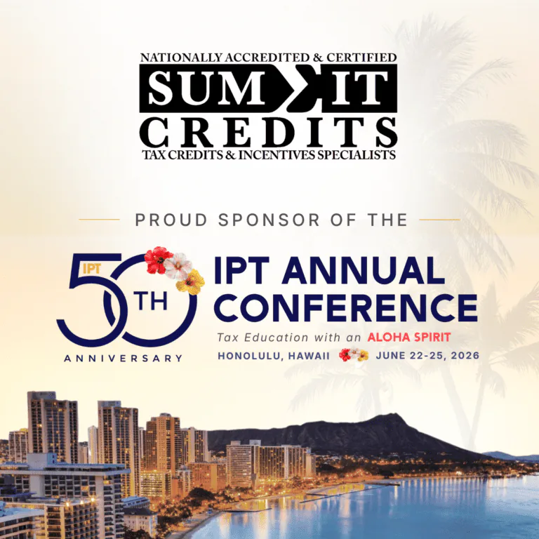 SumIt Credits sponsor graphic for the 2026 IPT Annual Conference