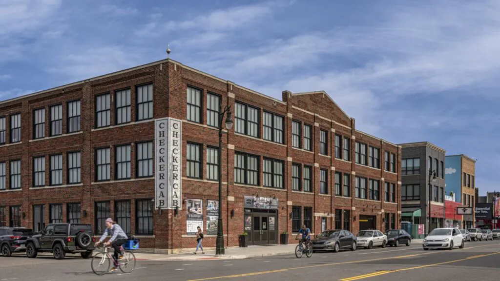 Restored historic brick commercial building